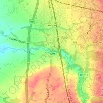 Carte topographique Pincock, altitude, relief
