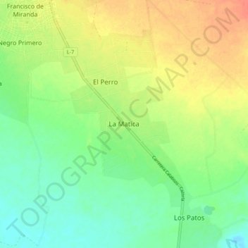 Carte topographique La Matica, altitude, relief