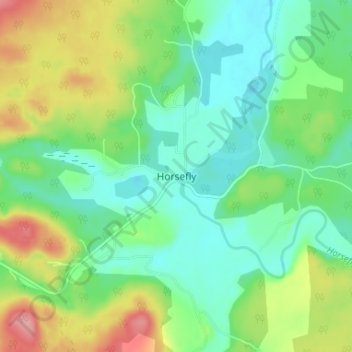 Carte topographique Horsefly, altitude, relief