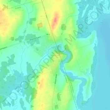Carte topographique Seagrave, altitude, relief