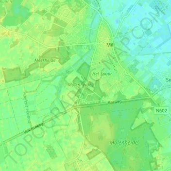 Carte topographique Borneo, altitude, relief