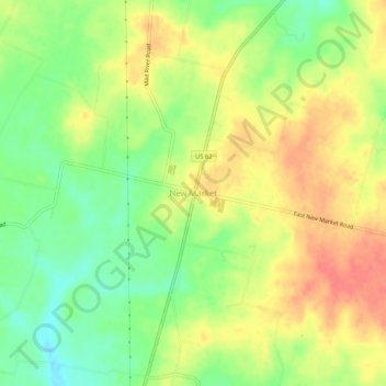 Carte topographique New Market, altitude, relief