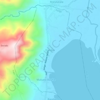 Carte topographique Dambo, altitude, relief