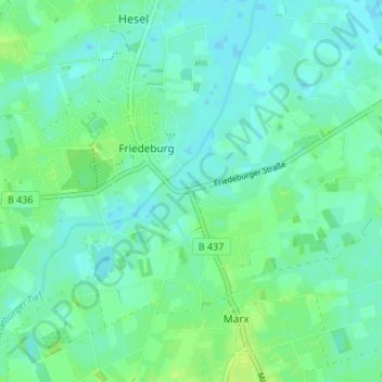 Carte topographique Strudden, altitude, relief