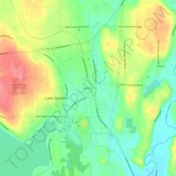 Carte topographique Hartford, altitude, relief