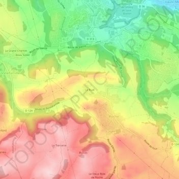Carte topographique Le Rual, altitude, relief