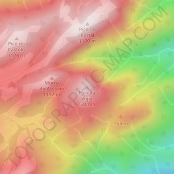 Carte topographique Pico da Vigia, altitude, relief