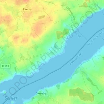 Carte topographique Pageroe, altitude, relief