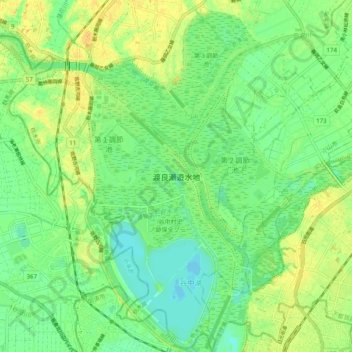 Carte topographique Watarase Usuichi, altitude, relief