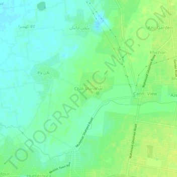 Carte topographique Chak Mandhar, altitude, relief