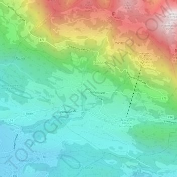 Carte topographique Düns, altitude, relief