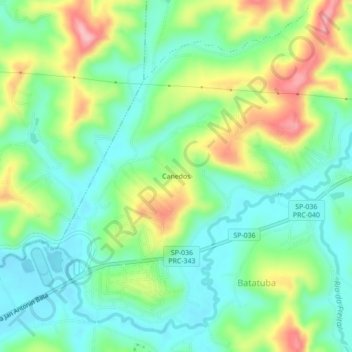 Carte topographique Canedos, altitude, relief