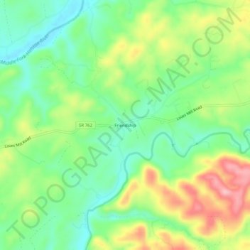 Carte topographique Friendship, altitude, relief