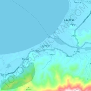 Carte topographique Bangui, altitude, relief