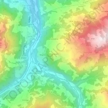 Carte topographique San Vitale, altitude, relief