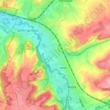 Carte topographique Etenaken, altitude, relief