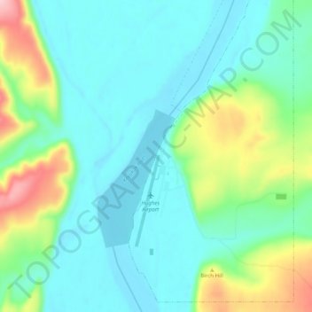 Carte topographique Hughes, altitude, relief