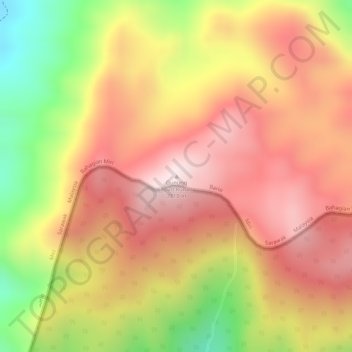 Carte topographique Gunung Apad Runan, altitude, relief