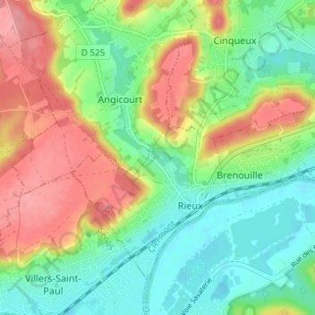 Carte topographique Cafosse, altitude, relief