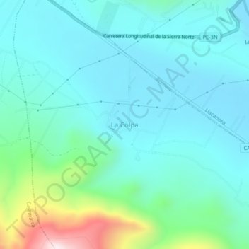 Carte topographique La Colpa, altitude, relief