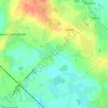 Carte topographique Marton, altitude, relief