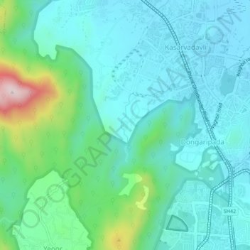 Carte topographique Pachwad, altitude, relief