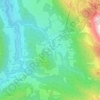 Carte topographique Alpendorf Dachstein West, altitude, relief