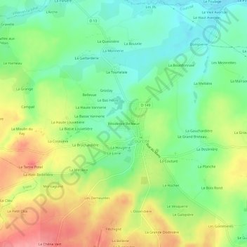 Carte topographique Résidence Bellevue, altitude, relief