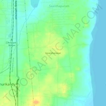 Carte topographique Vasanthanagar, altitude, relief