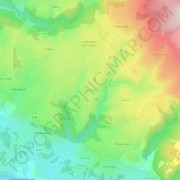 Carte topographique Saint-Sol, altitude, relief