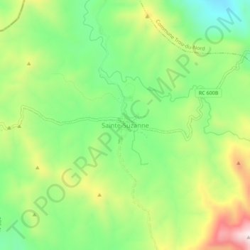 Carte topographique Sainte Suzanne, altitude, relief