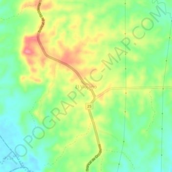 Carte topographique El Viajano, altitude, relief