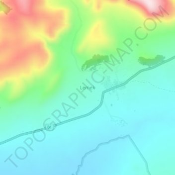 Carte topographique Lemek, altitude, relief