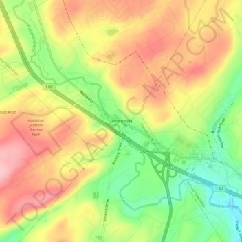 Carte topographique Bartonsville, altitude, relief