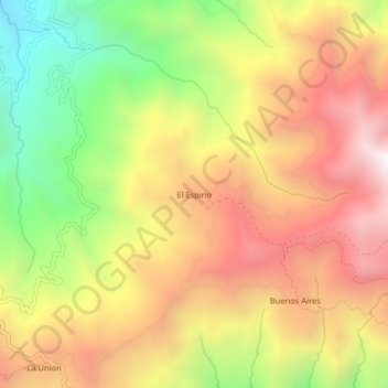 Carte topographique El Espino, altitude, relief