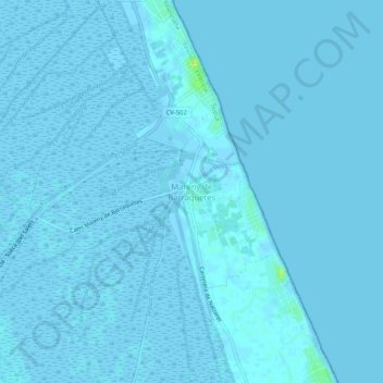 Carte topographique Mareny de Barraquetes, altitude, relief