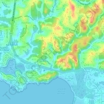 Carte topographique Labrousse, altitude, relief