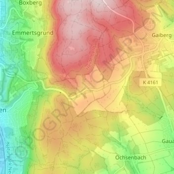 Carte topographique Lingental, altitude, relief