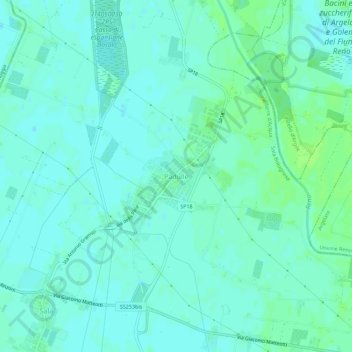 Carte topographique Padulle, altitude, relief