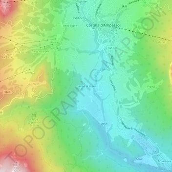 Carte topographique Campo di Sopra, altitude, relief