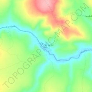 Carte topographique Porto de Santa Cruz, altitude, relief