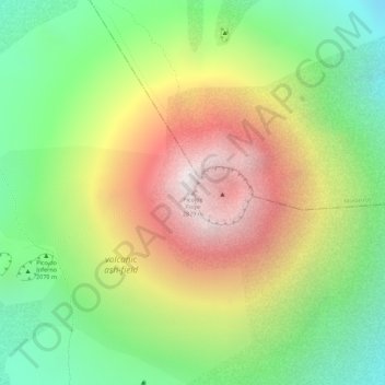 Carte topographique Pico de Fogo, altitude, relief