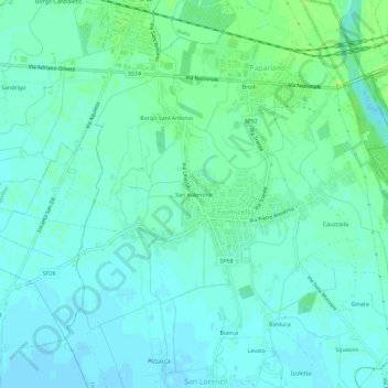 Carte topographique San Valentino, altitude, relief