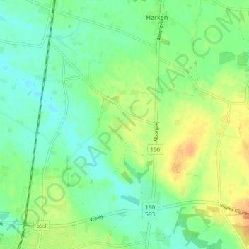 Carte topographique Gunderup, altitude, relief