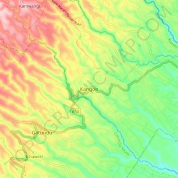 Carte topographique Kangoo, altitude, relief