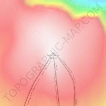 Carte topographique Snow Dome, altitude, relief