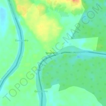 Carte topographique Tercer Milenio, altitude, relief