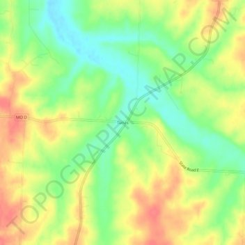 Carte topographique Tunas, altitude, relief