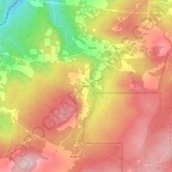 Carte topographique Llanfair, altitude, relief