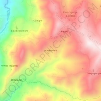 Carte topographique Rumipamba, altitude, relief